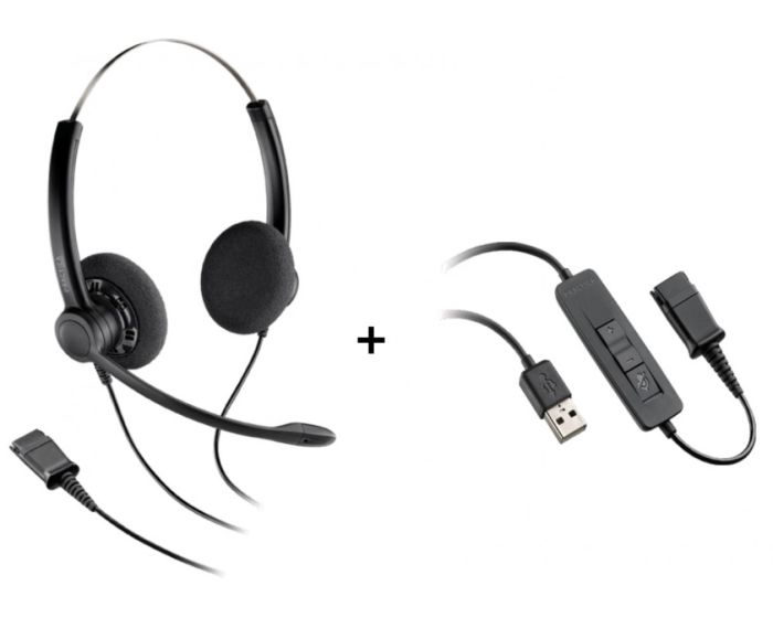 купить Наушники-гарнитура проводная Plantronics SP12-QD черный в Алматы