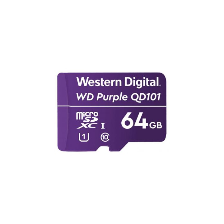 купить Карта памяти 64GB Western Digital Purple MicroSDHC Class 10 WDD064G1P0C в Алматы