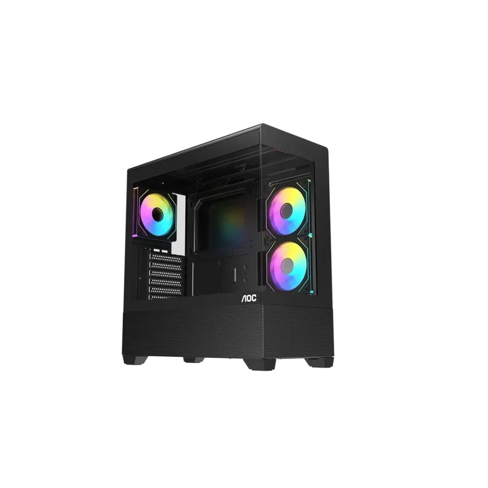 Купить Корпус AOC CG393B 3F ATX/M-ATX/ITX 2xUSB(2.0/3.0) 1xType-C 1xAudio/Mic Черный AOC-CG393-BF3V1R0UD-G в Алматы