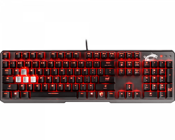 купить Клавиатура MSI Vigor GK60 CR RU USB 2.0/104клавиши/переключатели CHERRY MX Red/кабель 2м/вес 1050г. в Алматы