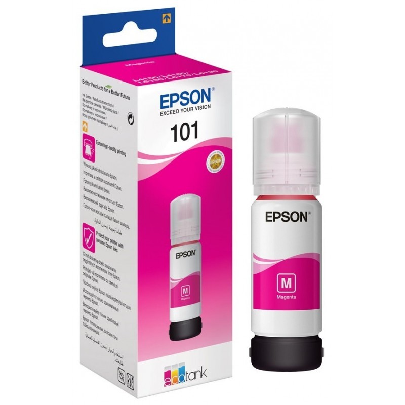 купить Чернила Epson C13T03V34A 101 EcoTank 70ml для L4150/L4160 пурпурный  в Алматы