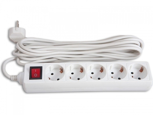 купить Сетевой фильтр Buro 500SH-10-W 10м 10A/2.2кВт (5 розеток) белый (коробка) в Алматы