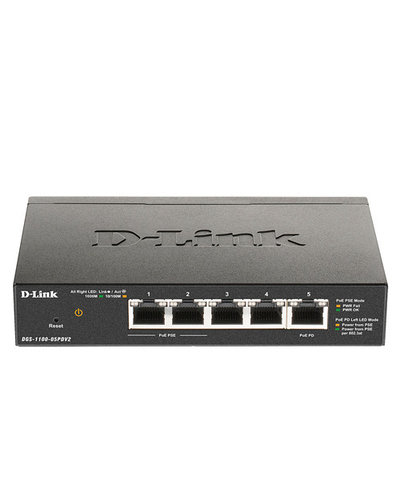 купить D-Link DGS-1100-05PDV2/A1A Настраиваемый коммутатор EasySmart с 5 портами 10/100/1000Base-T /  в Алматы