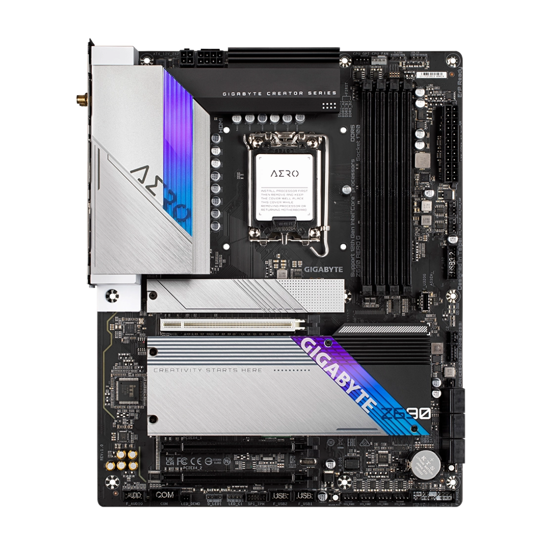 купить Сист. плата Gigabyte Z690 AERO G, Z690, 1700, 4xDIMM DDR5, 3xPCI-E x16, M.2, 6xSATA, LAN, WIFI6AX, Thunderbolt, HDMI,BOX в Алматы