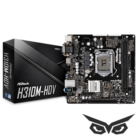 купить Материнская плата ASRock H310M-HDV LGA1151 INTEL H310 2xDDR4 (2666) 4xSATA3 1xPCI-E3.0x16, 1xPCI-E2.0x1,1xD-Sub, 1xDVI-D, 1xHDMI, 4xUSB2.0, 2xUSB3.1, 1xRJ-45, 1xPS/2,  HD Audio Jacks: Line in / Front Speaker / Microphone mATX в Алматы