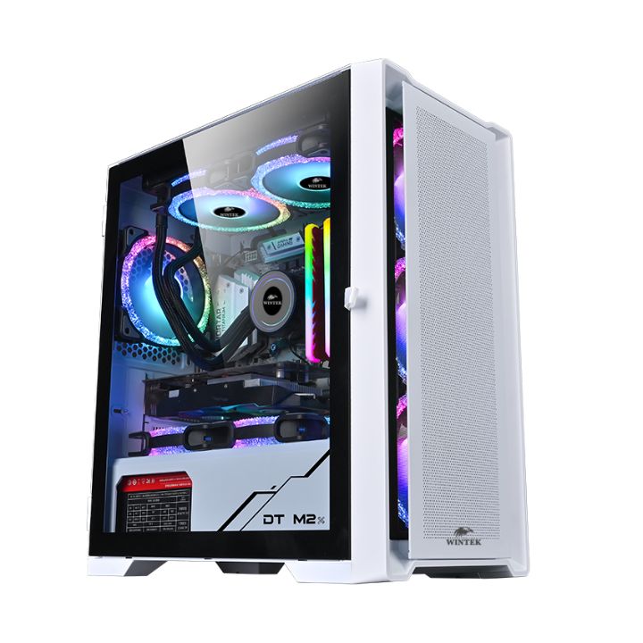 купить Корпус Wintek Andromeda D531-W TG, Micro ATX, USB 2*3.0/1*2.0, HD Mic, 0,5mm, 3*12cm RGB fan, White в Алматы