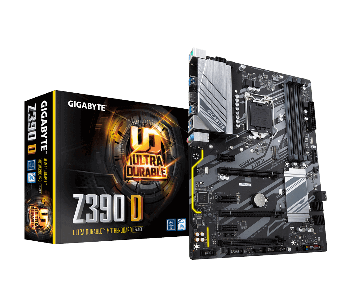 купить Материнская плата GIGABYTE GA-Z390 D  LGA1151, iZ390  HDMI, SB, GNIC  4DDR4, 3PCIx16, 3PCIx1, ATX в Алматы