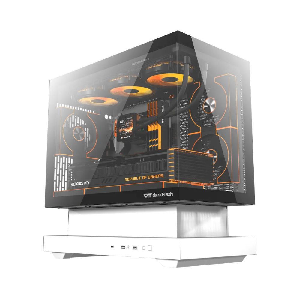 купить Компьютерный корпус DarkFlash F1, White, 6xFan DM8 LINE ARGB, mATX в Алматы