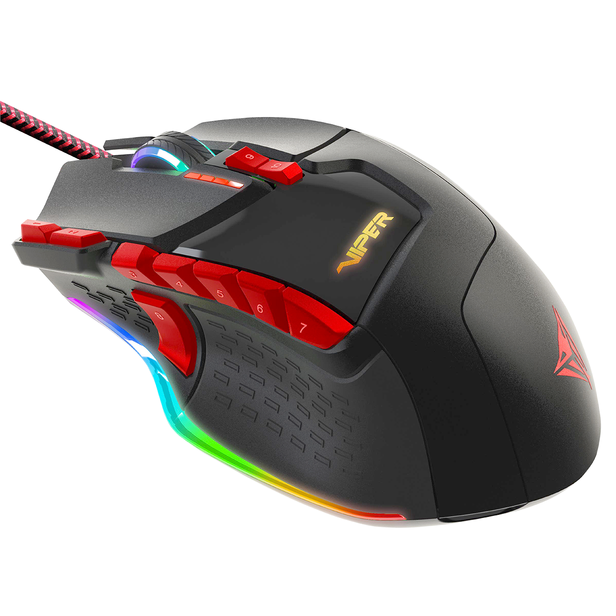 купить Лазерная игровая мышь Patriot Viper V570 PV570LUXWK <13 программируемых кнопок, Xtreme Precision Laser Sensor, Настраиваемая светодиодная подсветка, Керамические ножки> в Алматы