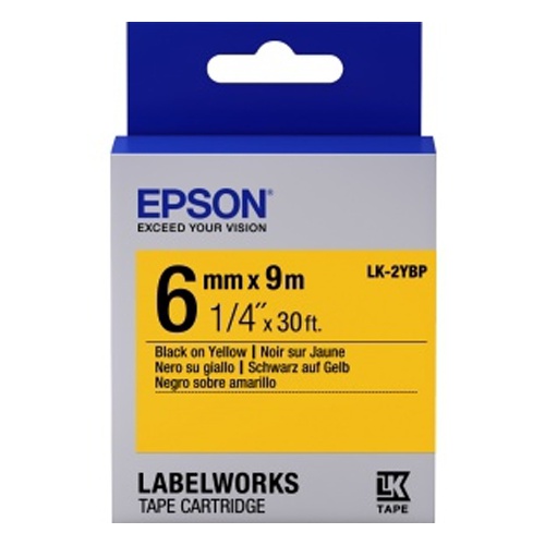 купить Лента Epson C53S652002	LK-2YBP	Пастельная лента 6мм, Желт./Черн.,9м в Алматы