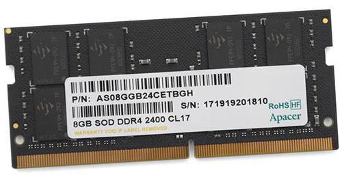 купить Модуль памяти для ноутбука, Apacer, ES.08G2T.KFH, DDR4, 8 GB, SO-DIMM 2400MHz, CL17																														 в Алматы
