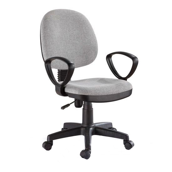 купить Компьютерное кресло, Deluxe, DLFC-120HS, Compact Series, Гобелен, (Ш)54*(Г)60*(В)87-100см, Серый в Алматы
