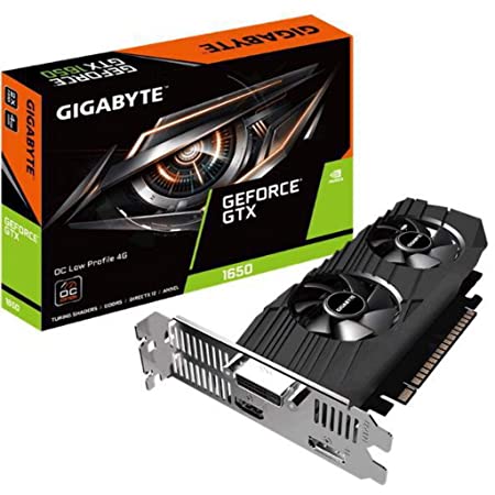 купить 4GB GTX1650 OC GDDR6 128-bit 1695 MHz, PCIex3.0x16, 2xHDMI DP DVI 2Fan Low Profile Gigabyte  (GV-N1650OC-4GL) 2Fan в Алматы