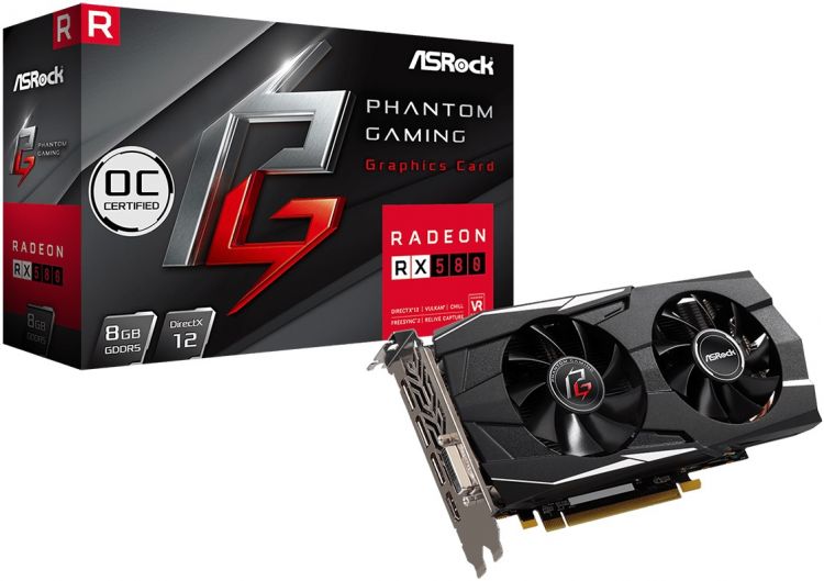 купить Видеокарта ASRock PHANTOM GAMING D RADEON RX580 8G ОC в Алматы