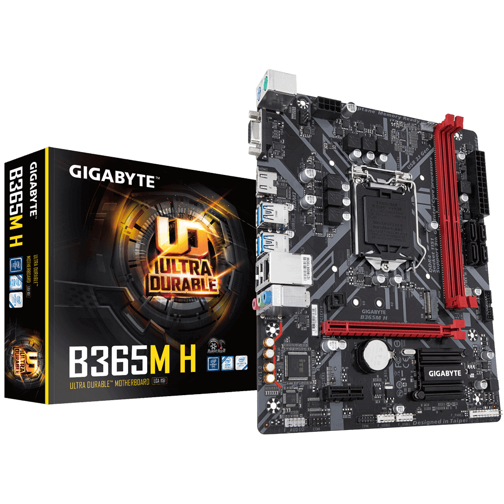 купить Gigabyte, B365M H, LGA1151v2, iB365, 2xDDR4 2666, 4xSATA3, 1xM.2, 1xD-Sub, 1xHDMI, 1xPCI-Ex16, 1xPCI-Ex1, mATX в Алматы