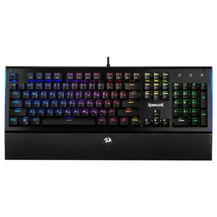 купить Клавиатура проводная игровая механическая Redragon Aryaman, RGB подсветка, подставка, (Черный), USB, в Алматы