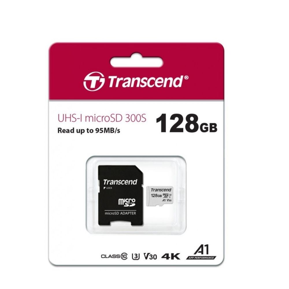 купить Карта памяти Micro SDXC 128GB Transcend, Class 10 UHS-I U3, адаптер, 95/45 Мбайт/с TS128GUSD300S-A в Алматы