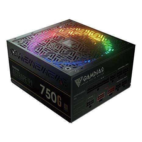 купить Блок питания ПК  900W GAMDIAS ASTRAPE P1-750G 80PLUS GOLD <750W, RGB, APFC,135mmFAN> в Алматы