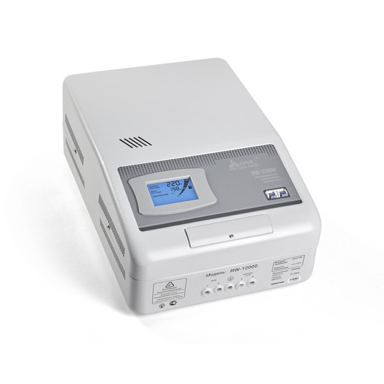купить Стабилизатор (AVR), SVC, RW-12000, Мощность 12кВА/10кВт, LCD-дисплей, Диапазон работы AVR: 110-275В, Клеммная колодка, Серый в Алматы