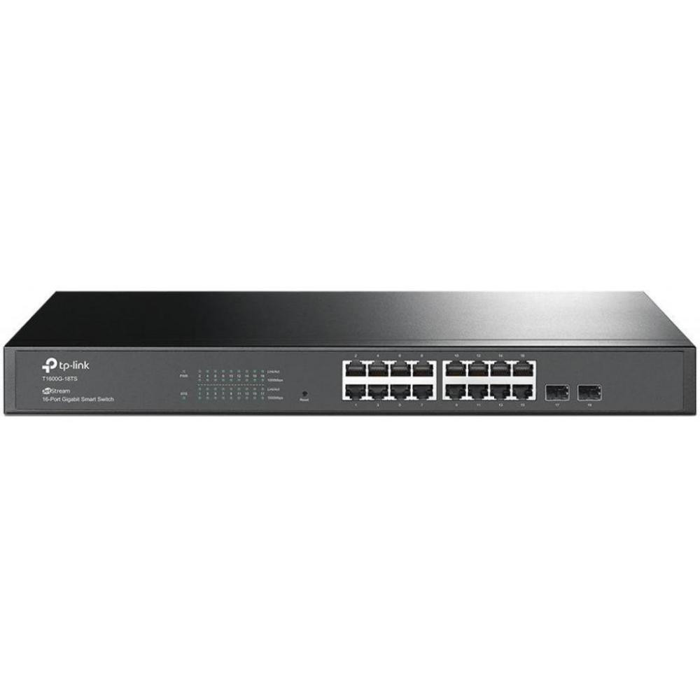 купить Коммутатор Smart GbE 16-портовый Tp-Link T1600G-18TS(TL-SG2216) <JetStream&trade; 16 10/100/1000Mbps RJ45 ports   2 Gigabit SFP slots, 36Gbps> в Алматы