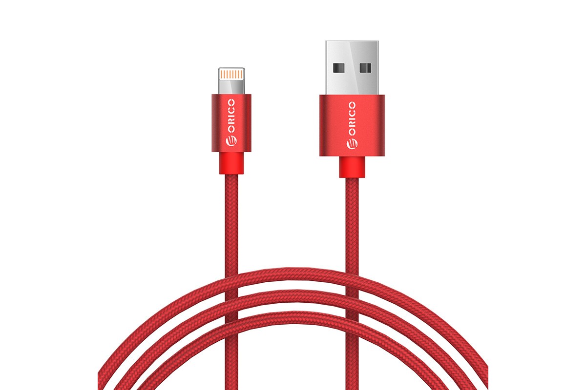 купить Кабель Lightning ORICO LTF-10-V2-RD <1М, USB2.0, Red> в Алматы