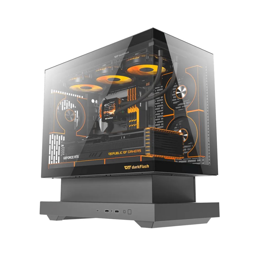 купить Компьютерный корпус DarkFlash F1, Black, 6xFan DM8 LINE ARGB, mATX в Алматы