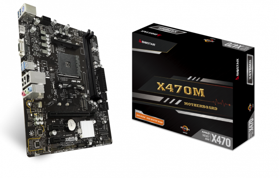 купить Материнская плата AM4 Biostar X470MH <mATX, 4xDDR4, VGA, HDMI, DP, M2, USB2.0 F4/R2, USB3.0 F2/R4> в Алматы