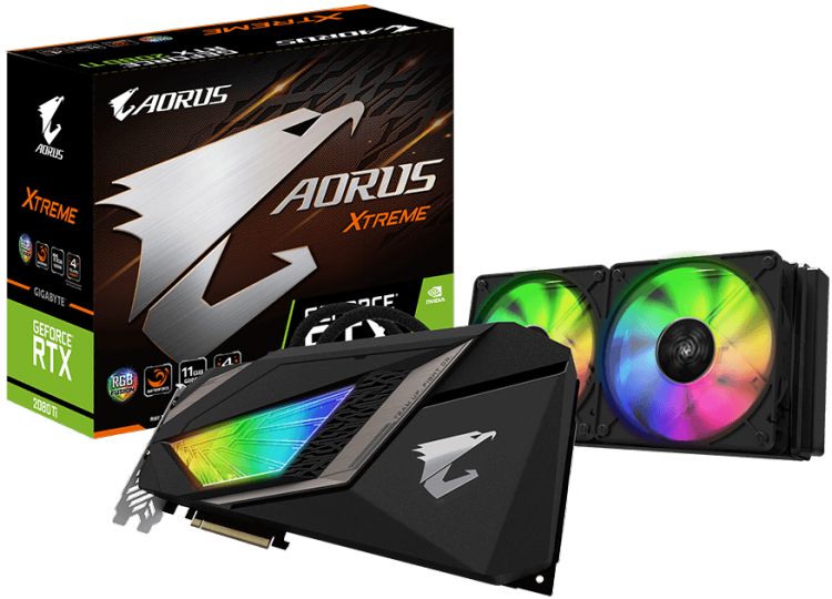 купить Видеокарта Gigabyte RTX 2080 TI, GV-N208TAORUSX W-11GC, 11GB GDDR6 352bit, Waterforce AIO 2xFan, 3xDP, 3xHDMI BOX в Алматы