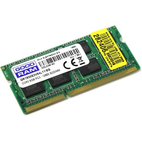 купить Оперативная память для ноутбука 8Gb DDR3 1600Mhz GOODRAM SODIMM PC3-12800 CL11 1.35V GR1600S3V64L11/8G в Алматы