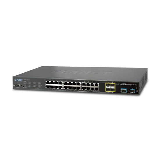 купить Коммутатор, Planet, XGSW-28040, 19-дюймовый стоечный, 24 порта 10/100/1000M RJ45 4 порта SFP 4 порта 10G SFP, Управляемый, Корпус металл, 1U в Алматы
