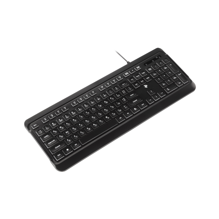 купить Клавиатура 2E KS120 White backlight USB Black в Алматы