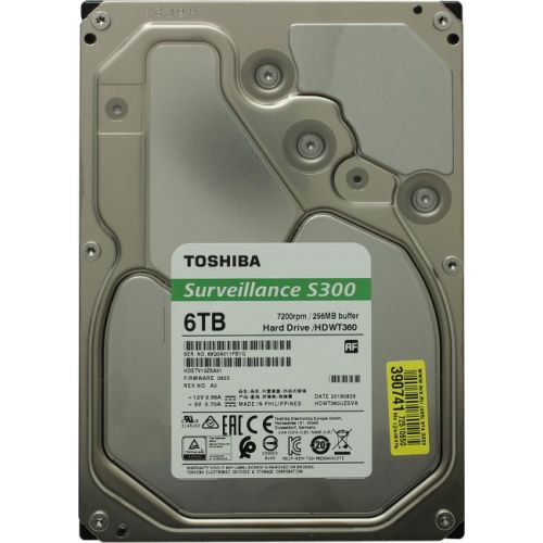 купить Жесткий диск TOSHIBA HDWT360UZSVA/HDETV13ZSA51F S300 Surveillance 6ТБ 3,5* 7200RPM 256MB SATA-III в Алматы