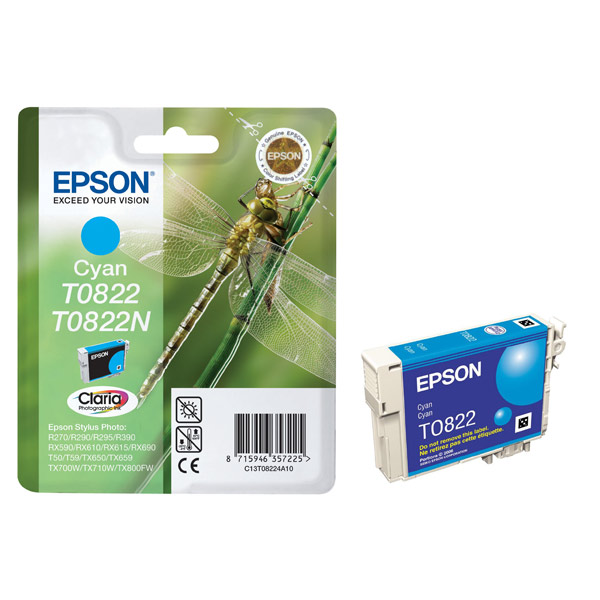 купить Картридж Epson C13T11224A10 (0822) R270/290/RX590 голубой в Алматы