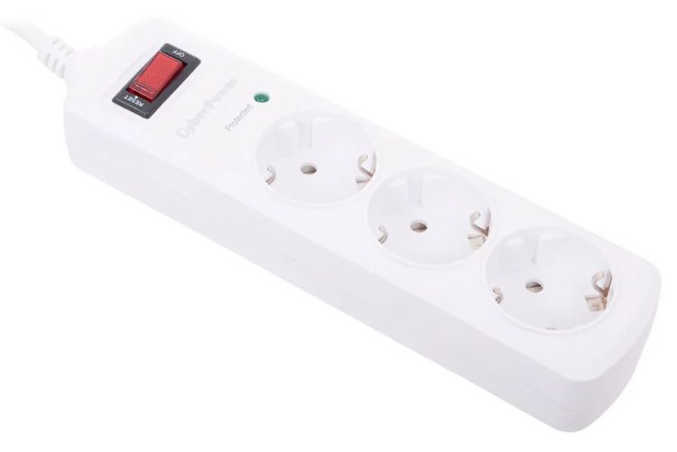 купить Сетевой фильтр CyberPower B0310SA0-DE_W, 1 метр, 3*Schuko, 10А, белый в Алматы