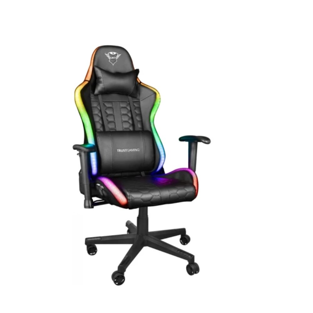 Купить Кресло геймерское Trust GXT 716 Rizza, регулировка высоты, подлокотник, 150 кг, RGB, Black в Алматы