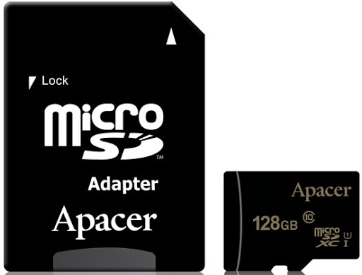 купить Карта памяти, Apacer, AP128GMCSX10U1-R, MicroSDXC 128GB в Алматы