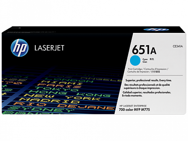 купить Картридж лазерный HP CE341A, 651A, 16 000 страниц, для Color LaserJet, голубой в Алматы