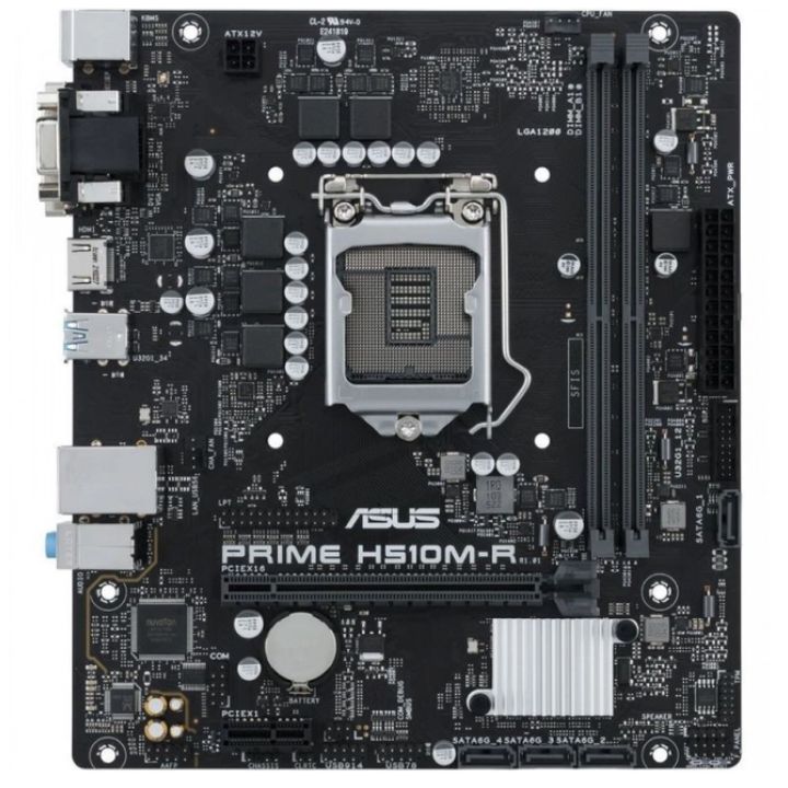 купить Материнская плата ASUS PRIME H510M-R R2.0-SI LGA1200 2xDDR4 4xSATA3 D-Sub HDMI DVI mATX в Алматы