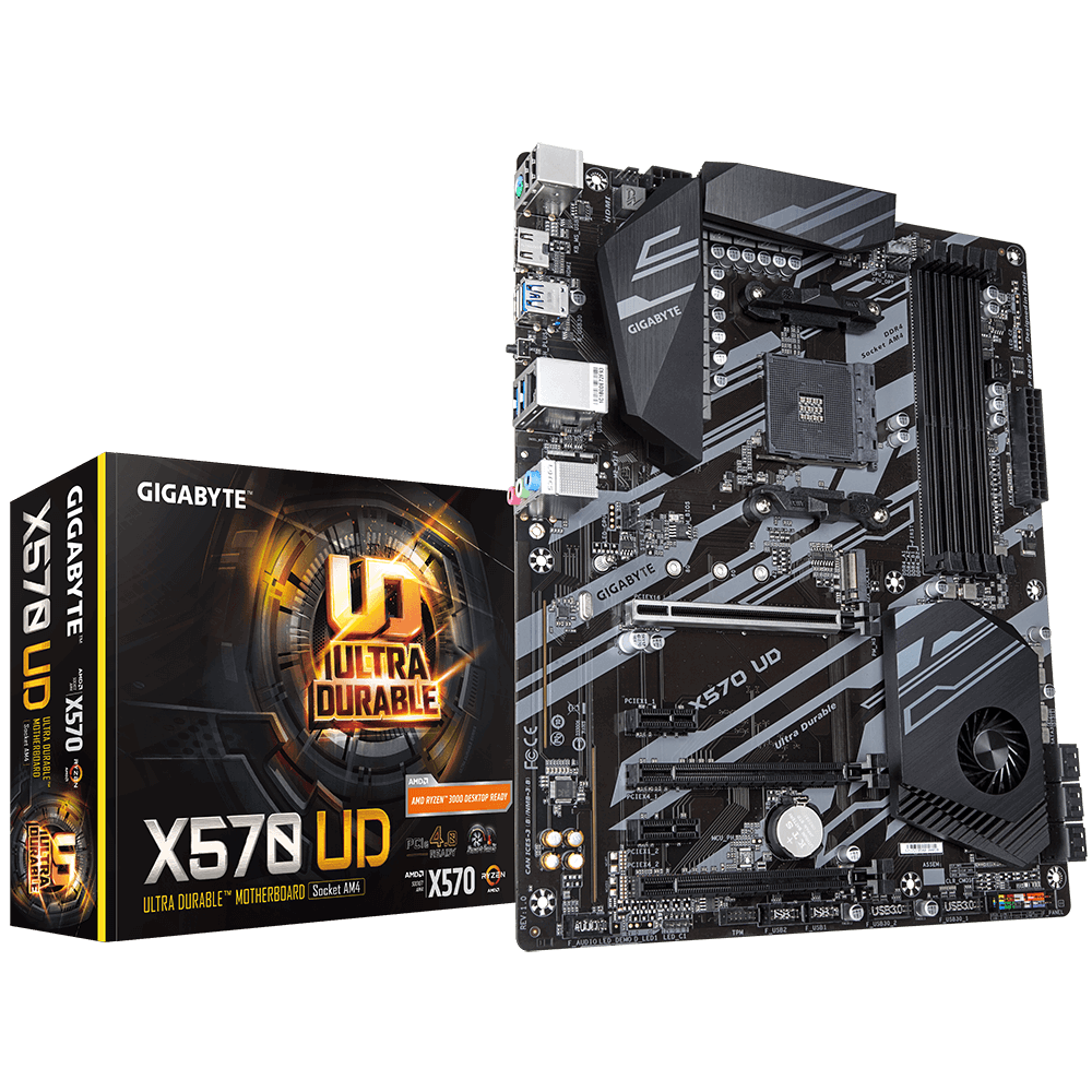 купить Материнская плата, Gigabyte, X570 UD (4719331806743), AM4, X570, 4xDDR4 2933, 6xSATA3, 1xM2.0, Raid, 1xHDMI, 2xPCI-Ex16, 2xPCI-Ex1, ATX в Алматы