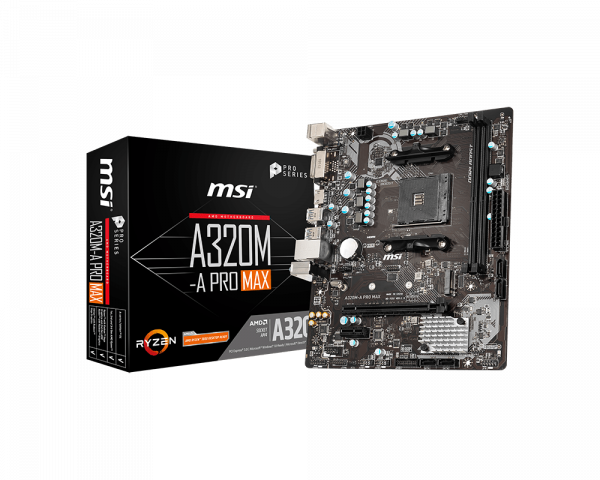 купить Материнская плата MSI A320M-A PRO AM4 A320 2xDDR4 4xSATA3 RAID DVI HDMI mATX в Алматы