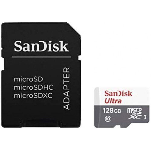 купить Карта памяти 128Gb SANDISK microSDHC+SD Adapter UHS-I C10 SDSQUNS-128G-GN6TA в Алматы