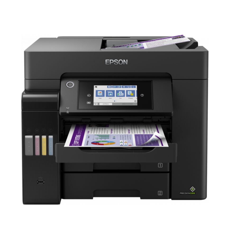 Купить МФУ Epson L6570, A4, print 4800x2400dpi, 32/32ppm, scan 1200x2400dpi, LCD, USB, LAN, Wi-Fi, Duplex C11CJ29404 в Алматы