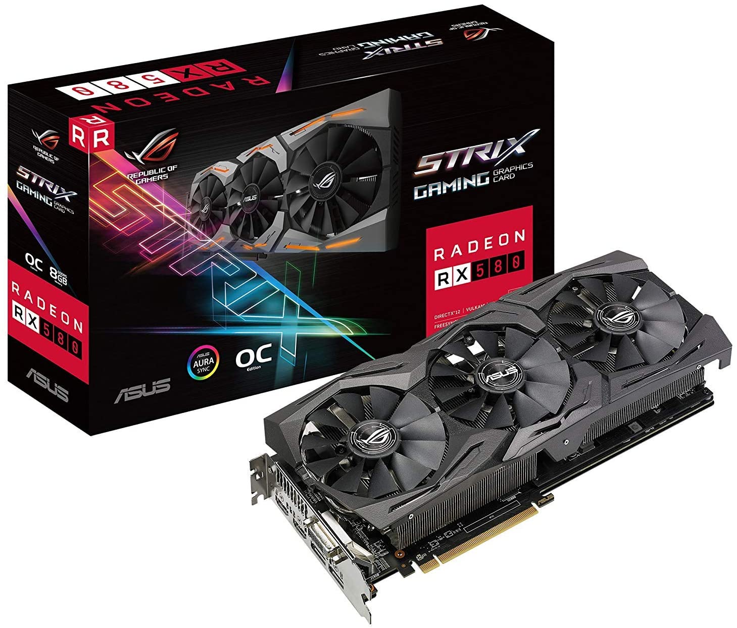 купить Видеокарта ASUS AMD Radeon RX 580 8Gb 256bit GDDR5 DVI HDMI DP HDCP ROG-STRIX-RX580-O8G-Gaming в Алматы