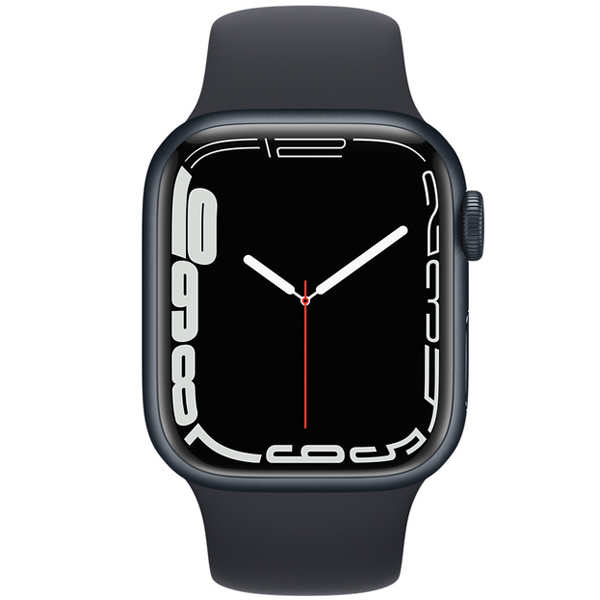 купить Apple Watch Series 7 GPS, 41mm Midnight Aluminium Case with Midnight Sport Band - Regular, A2473 в Алматы