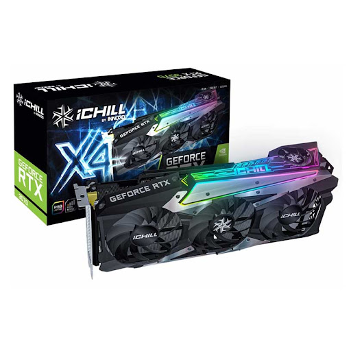 купить 8GB RTX3070 GDDR6 320-Bit 1575/1830 MHz, DPx3, HDMI, PCIe4.0 Inno3D iChill X4 LHR (32-785 C30704-08D6X-1710VA35) 4Fan, 300 мм, 3 слота, A-RGB подсветка, 8-pinX2, Потребление 220W -> Блок питания Мин. 650W 80PlusBronze (Брендовый) (520W настоящих) в Алматы