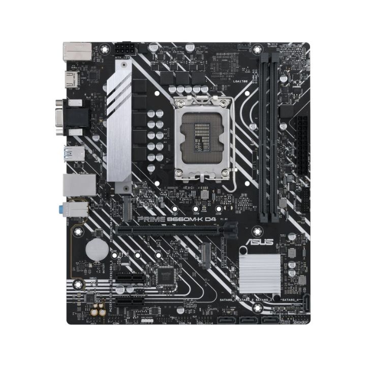 купить Материнская плата ASUS PRIME B660M-K D4, LGA1700 2xDDR4 4xSATA3 2xM.2 RAID D-Sub HDMI DP mATX в Алматы