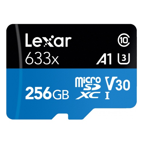 купить LEXAR 256GB High-Performance 633x microSDXC UHS-I, up to 100MB/s read 45MB/s write C10 A1 V30 U3, Global EAN: 843367119721 в Алматы