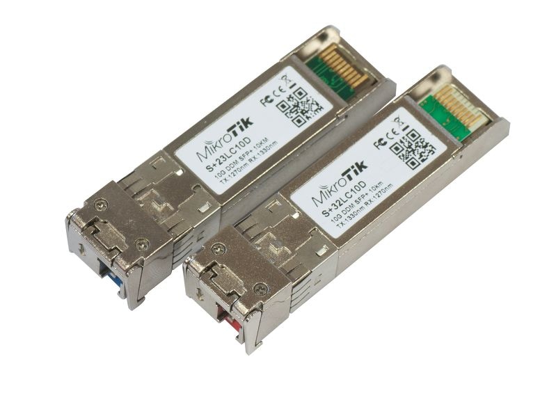 купить Трансивер MikroTik S+2332LC10D Комплект из 2 шт bidirectional SFP 10G 10km modules (10G T1270nm) в Алматы