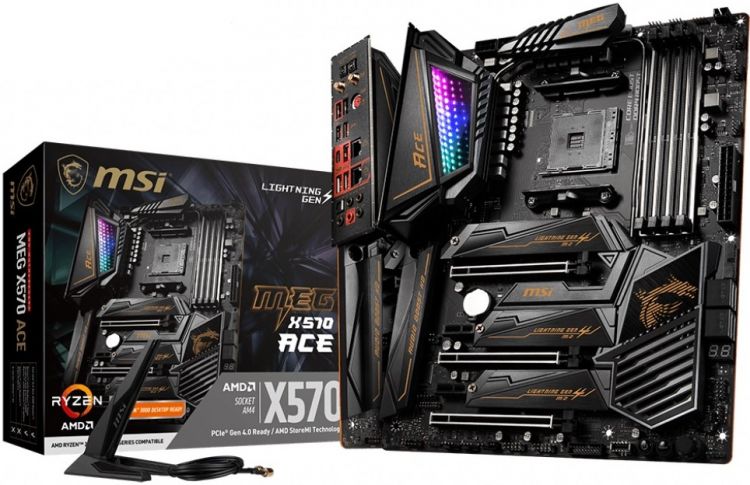 купить Материнская плата MSI MEG X570 ACE AM4 X570 4xDDR4 4xSATA3 RAID 3xM.2 ATX в Алматы
