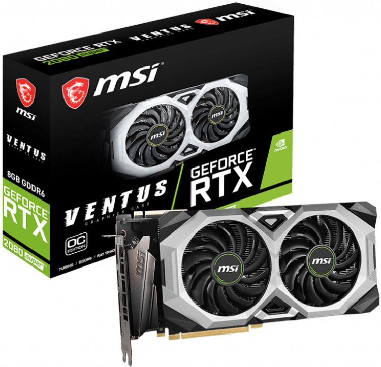 купить Видеокарта MSI GeForce RTX2080 SUPER, 8G GDDR6 256-bit 1xHDMI 3xDP RTX 2080 SUPER VENTUS OC в Алматы